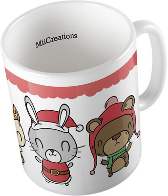 

MiiCreations Printed Cartoon Character Ceramic Mug(325 ml), Multicolor