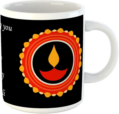

Deeher Gifts Happy Diwali Design10 Ceramic Mug(330 ml), Multicolor