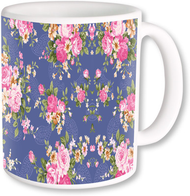 

Heyworlds gifts for flower design 27 Ceramic Mug(325 ml), Multicolor