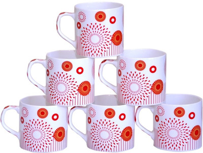 

Pearl Love Bone China(Red, Pack of 6)