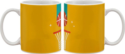 

Artifa Basketball Artistic Porcelain, Ceramic Mug(350 ml), Multicolor