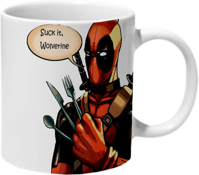 

Mooch Wale Deadpool Wolverine Spoof Ceramic Mug(325 ml), Multicolor