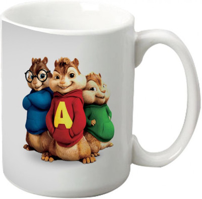 

Maison N Mode Three Cartoon A Coffee Ceramic Mug(330 ml), Multicolor