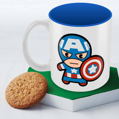 

Posterboy Kawaii Art - Captain America Officially Licensed Ceramic Mug(350 ml), Multicolor