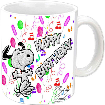 Raj Laxmi moody doggy lovers b'day white mug Ceramic Mug(350 ml)