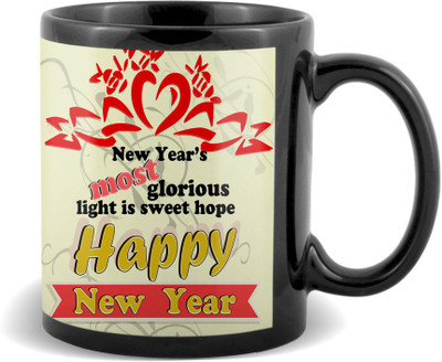 

SKY TRENDS Happy new year very beautyful combination best gifts for boyfriend girlfriend friend Ceramic Mug(320 ml), Black