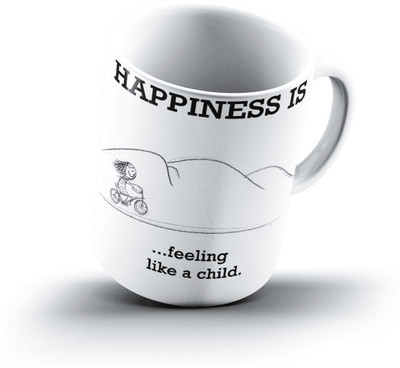 Ucard Happiness Is1119 Bone China, Ceramic, Porcelain Mug(325 ml)