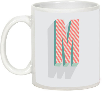 

AllUPrints Retro Design Alphabet Letters "M" Ceramic Mug(325 ml), White