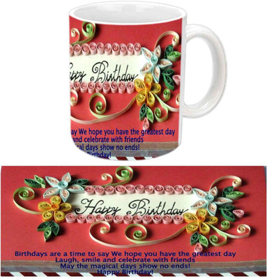 

Raj Laxmi birthday wish plate lovers b'day white mug Ceramic Mug(350 ml)