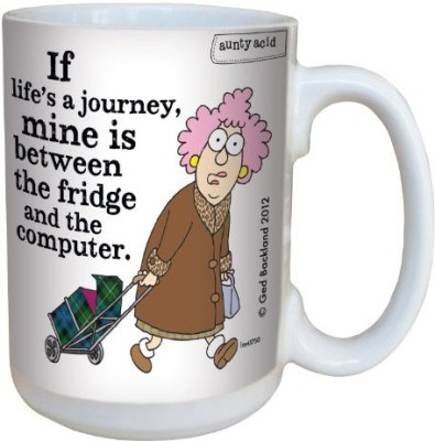 

Tree-Free Greetings Greetings lm43750 Hilarious Aunty Acid Life's a Journey by The Backland Studio Ceramic, 15-Ounce Ceramic Mug(60 ml), Multicolor