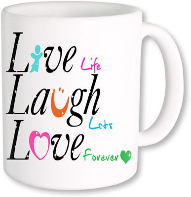 

PhotogiftsIndia Live Laugh Love Ceramic Mug(325 ml), Multicolor