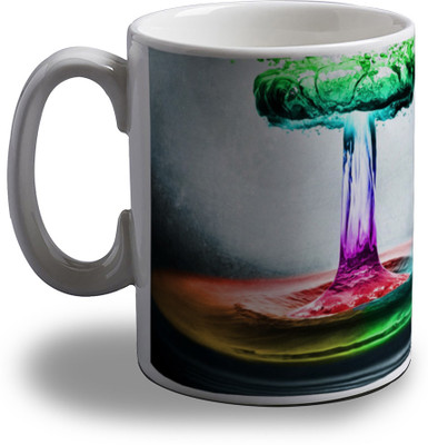 

Artifa Colorful Water Blast Porcelain, Ceramic Mug(350 ml), Multicolor