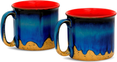 

Caffeine Blue Maggies Ceramic Mug(350 ml, Pack of 2)