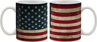 

Artifa Usa Flag Porcelain, Ceramic Mug(350 ml), Multicolor