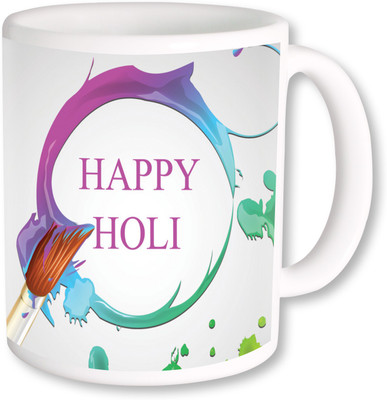 

A Plus happy holi 03.jpg Ceramic Mug(250 ml), Multicolor