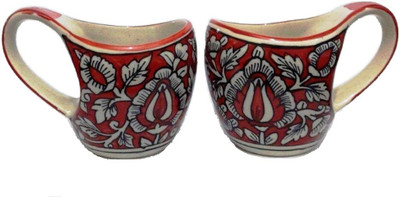

Indeasia Srijan ISC044 Ceramic Mug(1500 ml, Pack of 2), Red