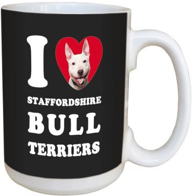 

Tree Free Free Greetings LM45127 I Heart Staffordshire Bull Terriers Ceramic with Full-Sized Handle, 15-Ounce, White Ceramic Mug(60 ml), Multicolor