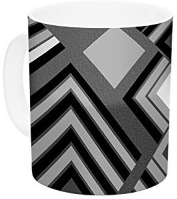 

Kess InHouse InHouse Jacqueline Milton Luca-Monochrome Black White Ceramic Coffee, 11 oz, Multicolor Ceramic Mug(60 ml)