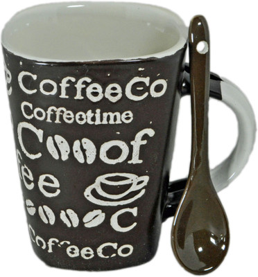 

Babysid Collections Porcelain with Spoon Porcelain Mug(220 ml), Multicolor