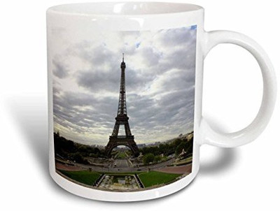 

3dRose The Eiffel Tower Itself on A Cloudy Day in one of A Kind Paris Ceramic, 15 oz, White Ceramic Mug(60 ml), Multicolor