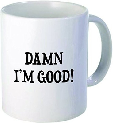 

Rikki Knight LLC Knight Damn I'm Good 11 oz Ceramic Coffee Cup Ceramic Mug(60 ml), Multicolor