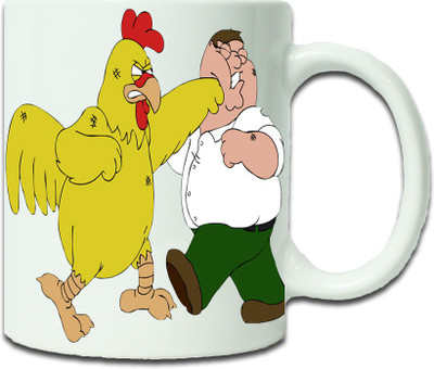 

Maison N Mode Cock With Man Coffee Ceramic Mug(330 ml), Multicolor