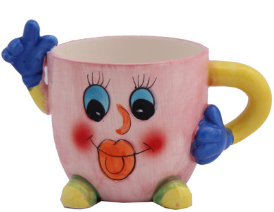 

Aarzool Open Eyes Laughing Porcelain Mug(300 ml)