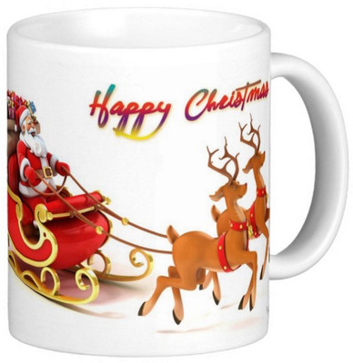 

Exoctic Silver Merry Christmas Ho ho ho 09 Ceramic Mug(300 ml), Multicolor