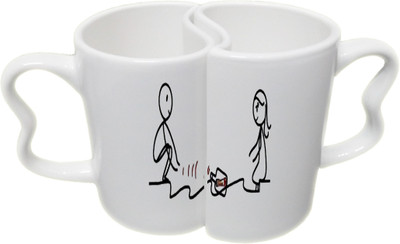 

Ucard Valentines Day Secret Love Couple Bone China, Ceramic, Porcelain Mug(325 ml), Multicolor