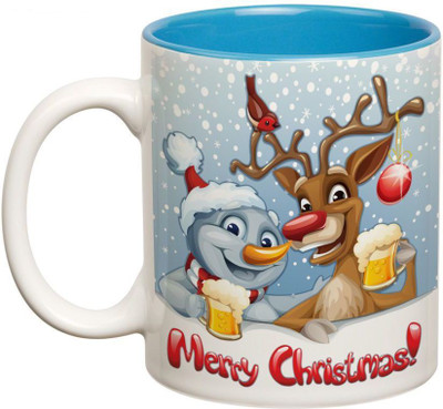 

Prithish Merry Christmas Design 5 Double Color Ceramic Mug(330 ml), Multicolor