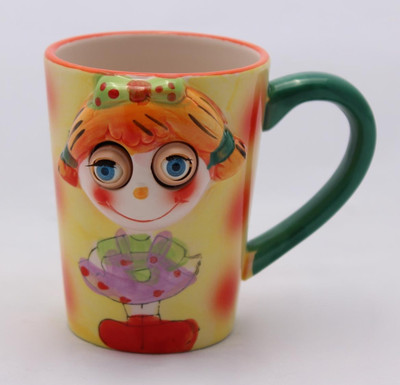 Aarzool Blinking Eye Designer Porcelain Mug, Green