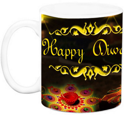 

EFW HAPPY DIWALI BURNING DIYA Ceramic Mug(325 ml)