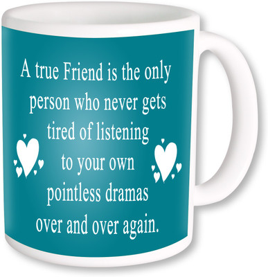 

PhotogiftsIndia A True Friend With Heart Ceramic Mug(325 ml), Multicolor