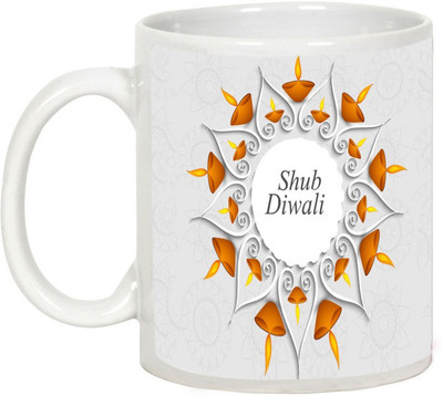 

AllUPrints Gifts For Deepawali - Happy Diwali Lights Design 21 Ceramic Mug(325 ml), White