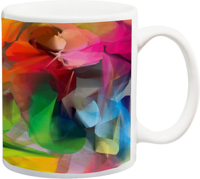 

ME&YOU Gift for Holi;Happy Holi colorfull designer 3D printed Ceramic Mug(325 ml), Multicolor