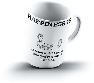 

Ucard Happiness Is1176 Bone China, Ceramic, Porcelain Mug(325 ml), Multicolor