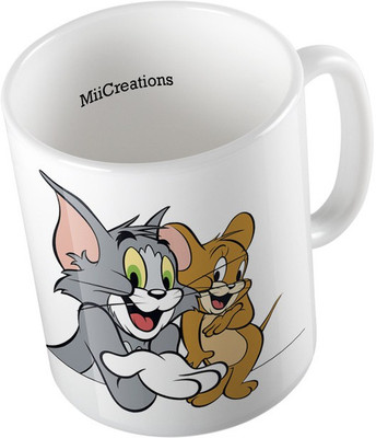 

MiiCreations Printed ,Tom & Jerry Ceramic Mug(325 ml), Multicolor