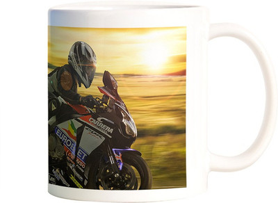 

Rangeele Inkers Very Fast Bike Racing Ceramic Mug(300 ml), Multicolor