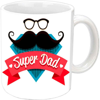 

Raj Laxmi Super Dad Sweet n Funny Design White Ceramic Mug(350 ml)