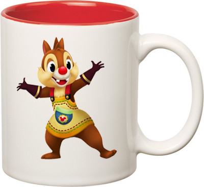 

HuppmeGift Chip And Dale Inner Red Ceramic Mug(350 ml), Red;white