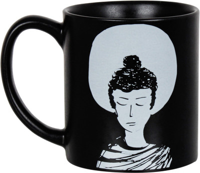 

EK DO DHAI Buddha Coffee Ceramic Mug(250 ml), Black