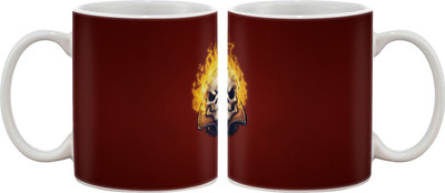 

Artifa Skull In Flames Porcelain, Ceramic Mug(350 ml), Multicolor
