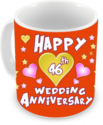 57% OFF on TIED RIBBONS Gift for 46st Happy Anniversary Ceramic Coffee Mug(350 ml)