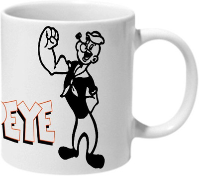 Mooch Wale Popeyes Biceps Ceramic Mug(325 ml), Multicolor