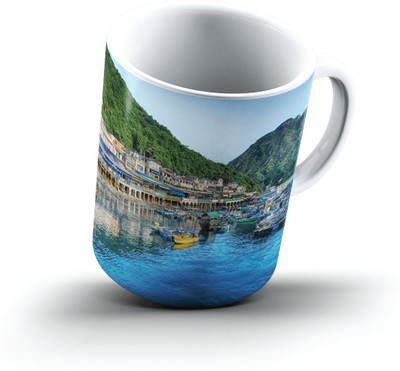 

Ucard River And Hill2718 Bone China, Ceramic, Porcelain Mug(325 ml), Multicolor