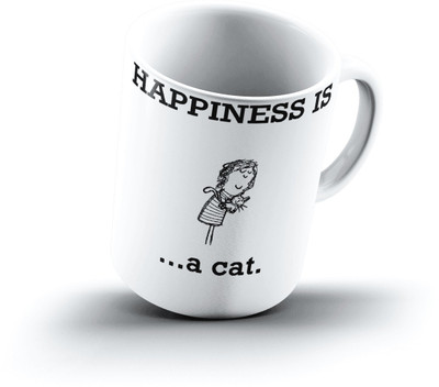 

Ucard Happiness Is2113 Bone China, Ceramic, Porcelain Mug(325 ml), Multicolor