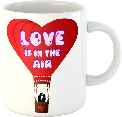 

Deeher Gifts Love is in the Air Ceramic Mug(330 ml), Multicolor