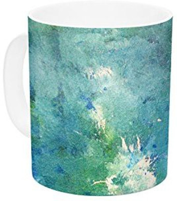 

Kess InHouse InHouse CarolLynn Tice Sporadically Teal Green Ceramic Coffee, 11 oz, Multicolor Ceramic Mug(60 ml)