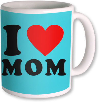 

PhotogiftsIndia I Love Mom Colorfull Ceramic Mug(350 ml), White