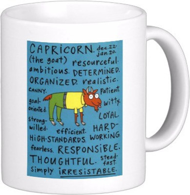 

Exoctic Silver Zodiac Signs Zxc Capricorn Ceramic Mug(300 ml), Multicolor